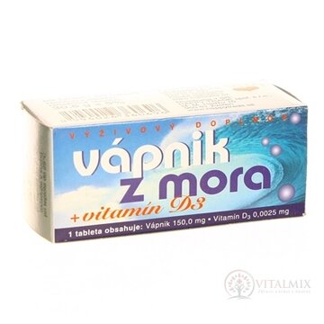 NATURVITA VÁPNIK Z MORA + vitamín D3 tbl 1x60 ks obrázok