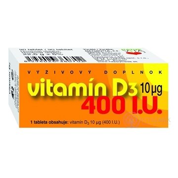 NATURVITA VITAMÍN D3  10 μg (400 I.U.) tbl 1x90 ks obrázok