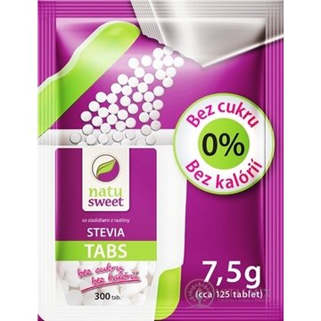 NATUSWEET STEVIA TABS - refill pack sladidlo, vrecúško na doplnenie dávkovača 1x7,5 g obrázok