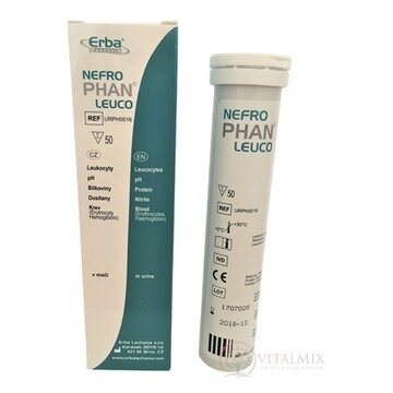 NEFROPHAN LEUCO diagnostické prúžky na moč 1x50 ks obrázok