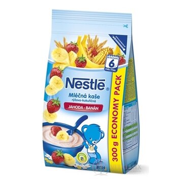 Nestlé Mliečna kaša JAHODA - BANÁN ryžovo - kukuričná (od ukonč. 6. mesiaca) 1x300 g obrázok