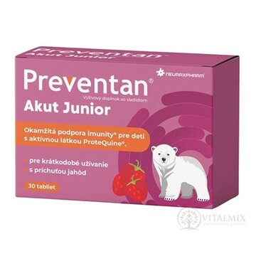 Neuraxpharm Preventan Akut Junior tbl s príchuťou jahôd 1x30 ks obrázok
