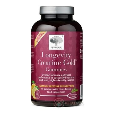 NEW NORDIC Longevity Creatine Gold Gummies želé bonbóny s citrusovou príchuťou 1x90 ks obrázok