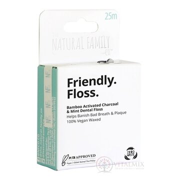 NFco. Zubná niť Friendly Floss voskovaná s bambusom a aktívnym uhlím, príchuť mäta 1x1 ks obrázok