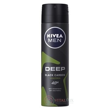 NIVEA MEN Anti-perspirant DEEP AMAZONIA sprej, 48H, black carbon 1x150 ml obrázok