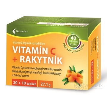 Noventis Vitamín C + Rakytník tbl 1x40 ks obrázok