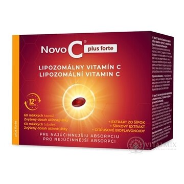 Novo C plus forte LIPOZOMÁLNY VITAMÍN C mäkké cps, s extraktom zo šípok a citrusovými bioflavonoidmi, 1x60 ks obrázok