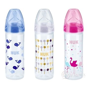 NUK FC+ FĽAŠA PP LOVE dojčenská 250 ml, cumlík silikón, veľ. 2, otvor na mlieko M, rôzne farby, 1x1 ks obrázok