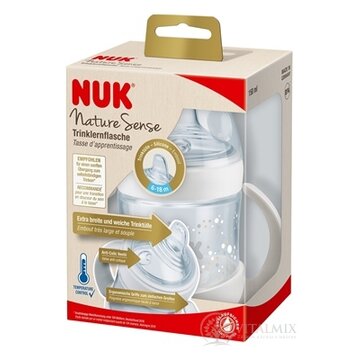 NUK Nature Sense FĽAŠA na učenie 150 ml, s kontrolou teploty, silikónový náustok (6-18 mesiacov), držadlá, 1x1 ks obrázok