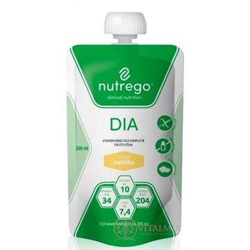 Nutrego DIA s príchuťou vanilka tekutá výživa 12x200 ml obrázok