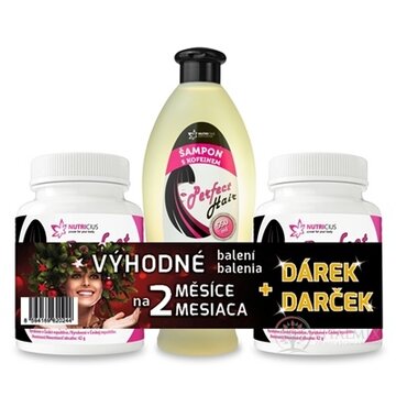 NUTRICIUS Perfect HAIR new DUO + darček tbl (metionín 500 mg) 2x100 (200 ks) + Perfect HAIR šampón s kofeínom 550 ml zadarmo, 1x1 set obrázok