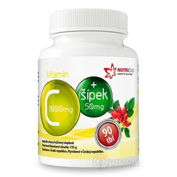 NUTRICIUS Vitamín C 1000 mg + šípka 50 mg tbl 1x90 ks obrázok