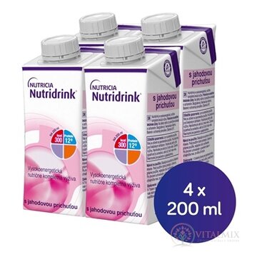 Nutridrink s jahodovou príchuťou (krabička) 4x200 ml obrázok