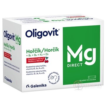 Oligovit Mg DIRECT prášok s čerešňovou príchuťou (horčík + vitamín B1+B6+K2+D3) vrecúška 1x50 ks obrázok