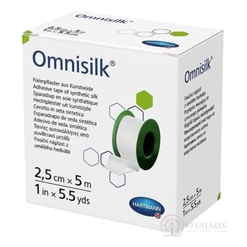 Omnisilk fixačná náplasť z umelého hodvábu na cievke (2,5 cm x 5 m) 1x1 ks obrázok