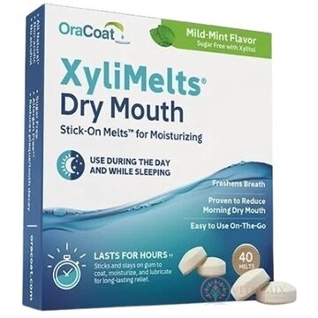 OraCoat XyliMelts Dry Mouth rozpustné priľnavé tablety s príchuťou jemná mäta 1x40 ks obrázok