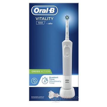 Oral-B VITALITY 100 CROSS Action biela elektrická zubná kefka 1x1 ks obrázok