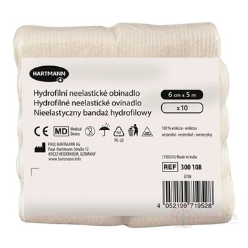 Ovínadlo hydrofilné neelastické pletené, nesterilné (6 cm x 5 m) 1x10 ks obrázok
