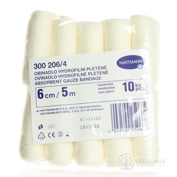 OVÍNADLO HYDROFILNÉ pletené, nesterilné (6cm x 5m) 1x10 ks obrázok