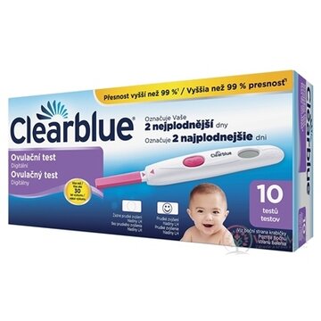 Ovulačný test Clearblue digitálny (držiak testu + testovacia tyčinka 10 ks) 1x1 set obrázok