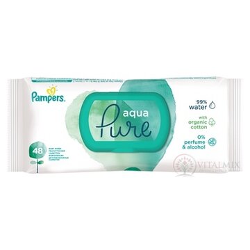 PAMPERS baby wipes PURE Aqua vlhčené obrúsky náplň 1x48 ks obrázok