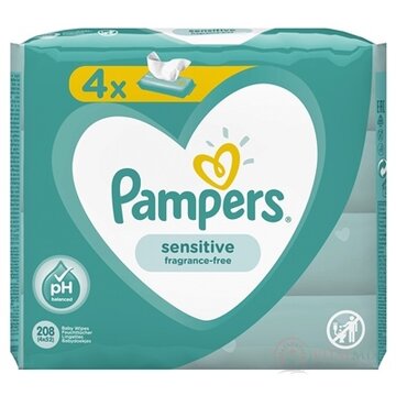 PAMPERS Baby Wipes Sensitive vlhčené obrúsky 4x52 ks (208 ks) obrázok