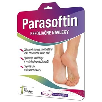 PARASOFTIN Exfoliačné návleky roztok 2x20 ml a 1 pár návlekov, 1x1 set obrázok