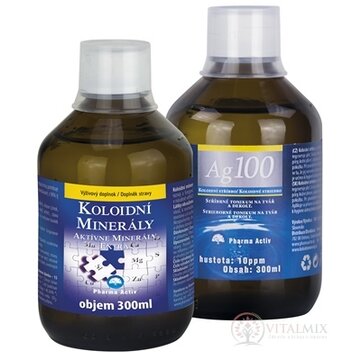Pharma Activ Aktívne minerály extra AKCIA 300 ml + Koloidné striebro Ag100 10ppm 300 ml, 1x1 set obrázok