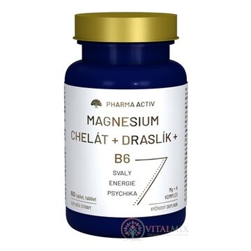 Pharma Activ MAGNESIUM Chelát + DRASLÍK + B6 tbl 1x60 ks obrázok