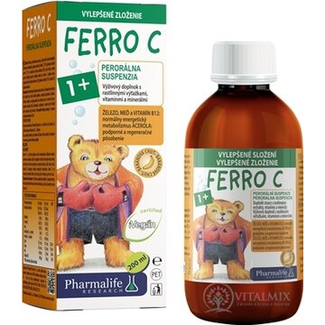 Pharmalife FERRO C 1+ perorálna suspenzia, banánová príchuť 1x200 ml obrázok