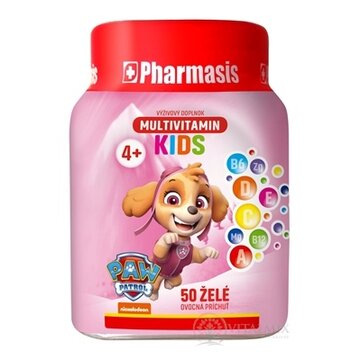 Pharmasis MULTIVITAMIN KIDS Labková patrola želé pre deti, ružové 1x50 ks obrázok