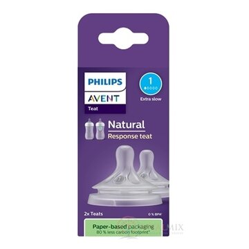 Philips AVENT CUMLÍK na fľašu Natural Response 1 veľmi pomalý prietok, 0m, silikónový (SCY961/02) 1x2 ks obrázok