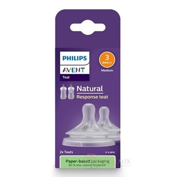 Philips AVENT CUMLÍK na fľašu Natural Response 3 stredný prietok, 1m+, silikónový (SCY963/02) 1x2 ks obrázok