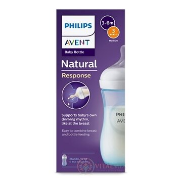 Philips AVENT FĽAŠA Natural Response 260 ml, modrá, 3-6m, cumlík prietok 3 (SCY903/21) 1x1 ks obrázok