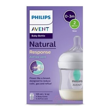Philips AVENT FĽAŠA Natural Response AirFree 125 ml, priehľadná, 0-3m, cumlík prietok 2 (SCY670/01) 1x1 ks obrázok