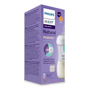 Philips AVENT FĽAŠA Natural Response AirFree 260 ml, medveď, 3-6m, cumlík prietok 3 (SCY673/82) 1x1 ks obrázok