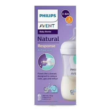 Philips AVENT FĽAŠA Natural Response AirFree 260 ml, slon, 3-6m, cumlík prietok 3 (SCY673/81) 1x1 ks obrázok