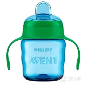 Philips AVENT HRNČEK pre prvé dúšky Klasik 200 ml, 6 m+, s držadlami, modrý (SCF551/05) 1x1 ks obrázok