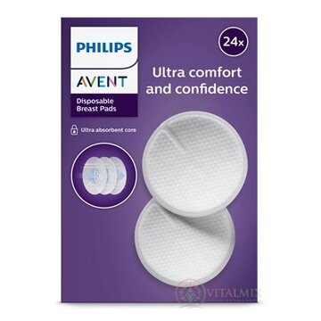 Philips AVENT Ultra comfort PRSNÉ VLOŽKY jednorazové, absorpčné, laktačné, do podprsenky (SCF254/24) 1x24 ks obrázok