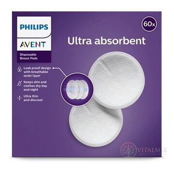 Philips AVENT Ultra comfort PRSNÉ VLOŽKY jednorazové, absorpčné, laktačné, do podprsenky (SCF254/61) 1x60 ks obrázok