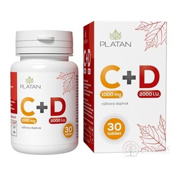 PLATAN Vitamín C 1000 mg + D 2000 I.U. tbl s postupným uvoľňovaním 1x30 ks obrázok