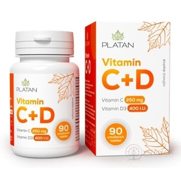 PLATAN Vitamín C + D cmúľacie tablety 1x90 ks obrázok