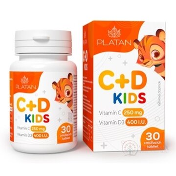 PLATAN Vitamín C + D KIDS cmúľacie tablety 1x30 ks obrázok