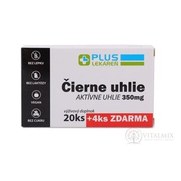 PLUS LEKÁREŇ Čierne uhlie 350 mg tbl (20+4 ks zdarma) (24 ks) obrázok