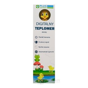 PLUS LEKÁREŇ Digitálny TEPLOMER detský kačička, s puzdrom a ohybnou špičkou 1x1 ks obrázok