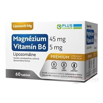 PLUS LEKÁREŇ Lipozomálne magnézium + vitamín B6 tbl 1x60 ks obrázok