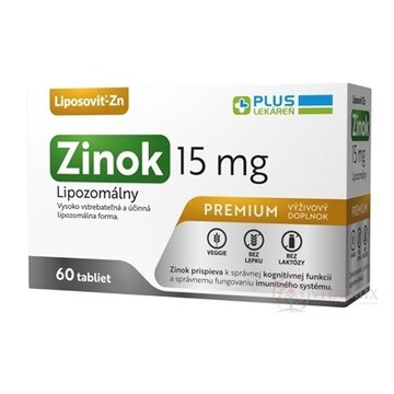 PLUS LEKÁREŇ Lipozomálny zinok 15 mg tbl 1x60 ks obrázok