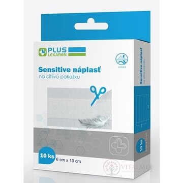 PLUS LEKÁREŇ Náplasť sensitive na citlivú pokožku 6 x 10 cm, 1x10 ks obrázok