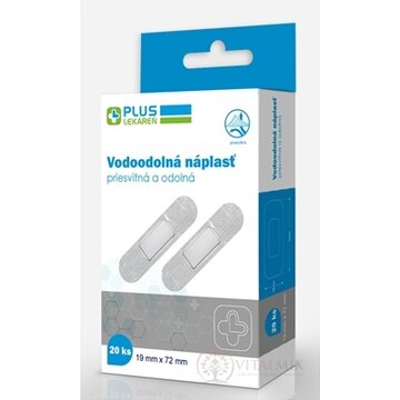 PLUS LEKÁREŇ Náplasť vodoodolná priesvitná a odolná, 19 x 72 mm, 1x20 ks obrázok