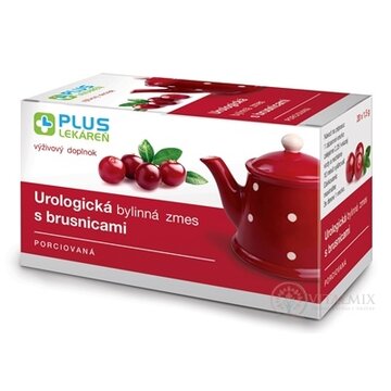 PLUS LEKÁREŇ Urologická bylinná zmes s brusnicami porciovaná, záparové vrecká 20x1,5 g (30 g) obrázok